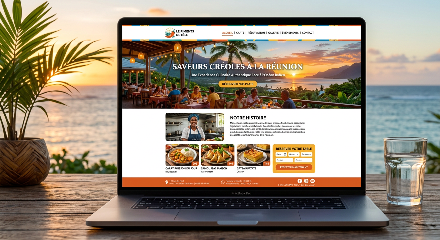 Site internet pour restaurant à La Réunion